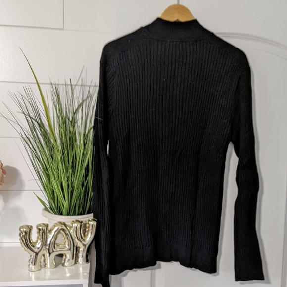 Express Rib Knit Quarter Zip Mockneck Sweater Size XL - Picture 2 of 4